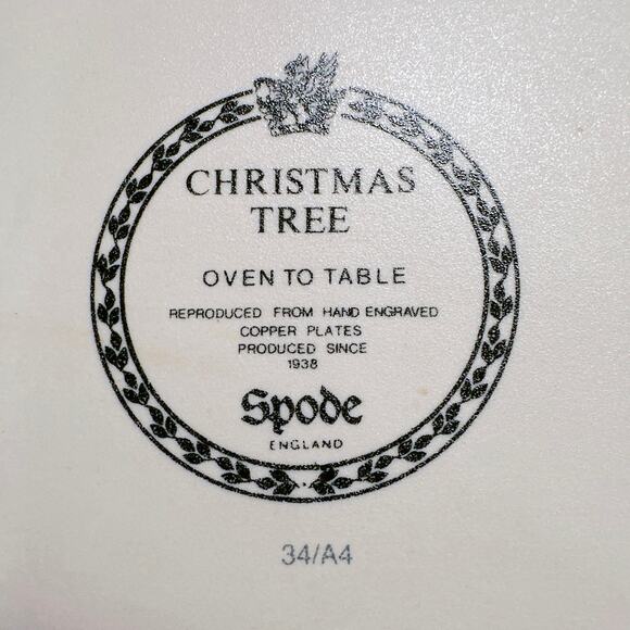 Spode Christmas Tree 11" Oval Serving Bowl Oven to Table Made in England - Picture 7 of 7